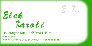 elek karoli business card